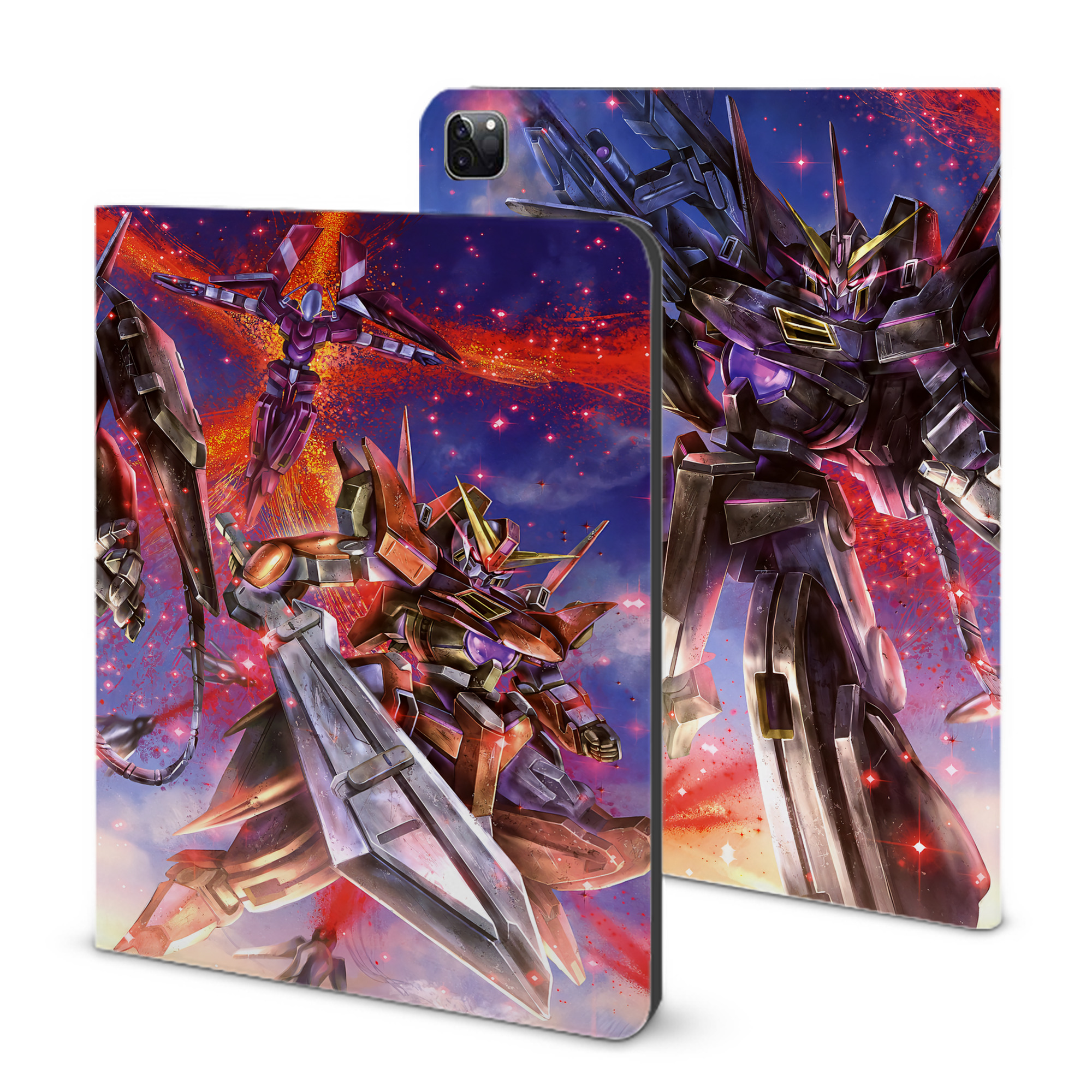（画像用） 機動戦士ガンダム Mobile Suit Gundam IPad ケース ブック型 PUレザー TPU 耐衝撃 軽量 薄型 ペン収納なし 全面保護 IPad 各モデル対応